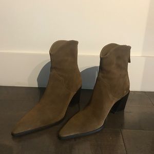 ZARA SUEDE WESTERN BOOTS SIZE 37 / 7 EXCELLENT CONDITION